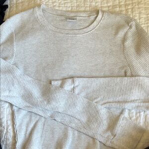 TNA heather cloud whiteWaffle Knit Top